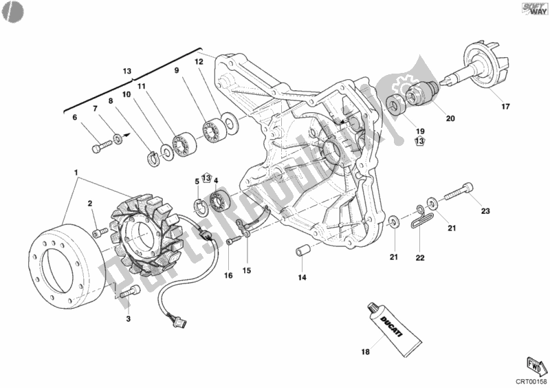 Wszystkie części do 11a - Os? Ona Generatora Ducati Superbike 749 R 2006